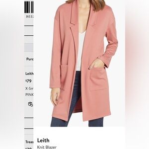 Leith Coral Knit Blazer pink canyon